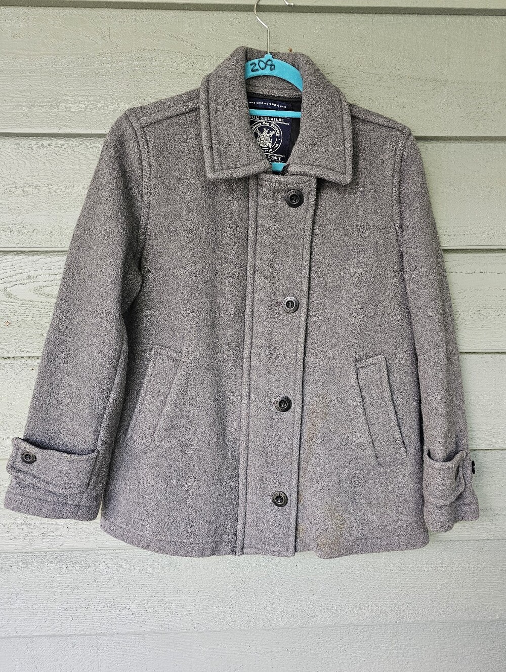 HBC Signature Hudson Bay Company Women's Gray Wool Button/Zip Coat Jacket Size:M